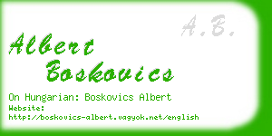 albert boskovics business card